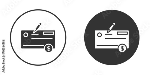 Money check icon vector. simple design logo icons set