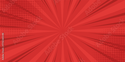 Vintage pop art red background. Banner vector illustration
