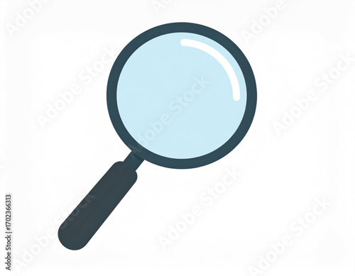 Flat vector icon of magnifying glass search