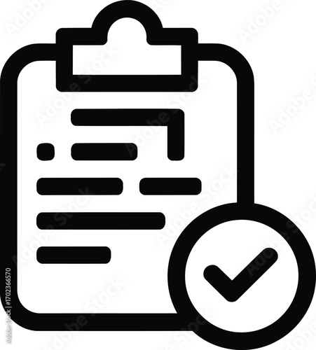 Approved Checklist Icon Representing Task Completion and Affirmative Confirmation on a Clipboard for Business and Project Management Applications and User Interface Designs