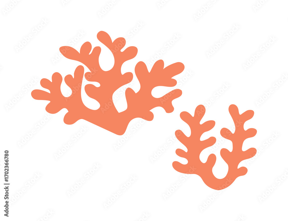 Naklejka premium Sea Coral Reef Vector Illustration – Marine Life and Ocean Scene