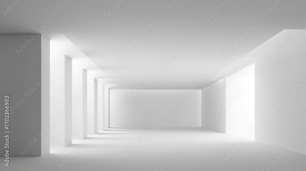 custom made wallpaper toronto digitalMinimalist White Hallway with Natural Light, Architectural Space for Modern Design Concepts and Presentations