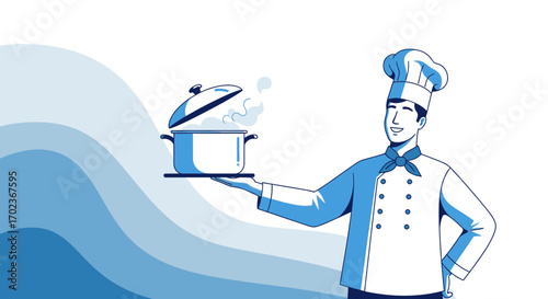Chef Demonstrates Dish, Presenting Flavors And Culinary Experience With Style