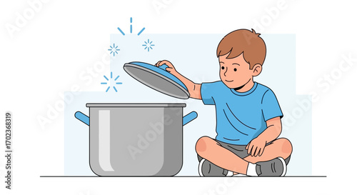 Curious Child Reveals What's Inside a Pot in a Colorful, Whimsical Illustration