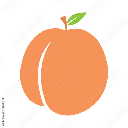 Cartoon Peach Vector – Organic Summer Fruit Illustration