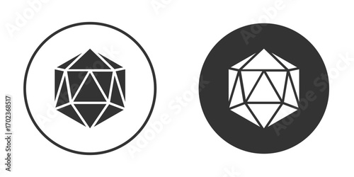 Dice d20 icon vector. simple design logo icons set