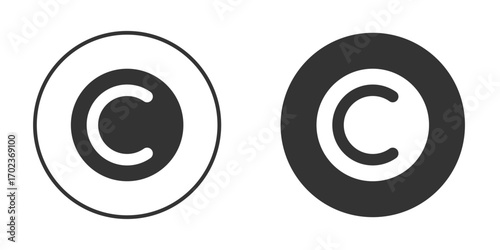 Copyright icon vector. simple design logo icons set