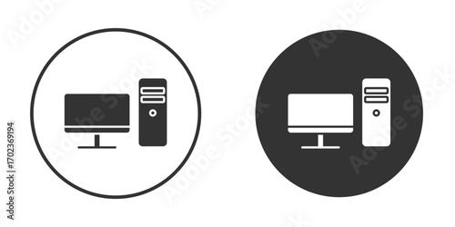 Computer icon vector. simple design logo icons set