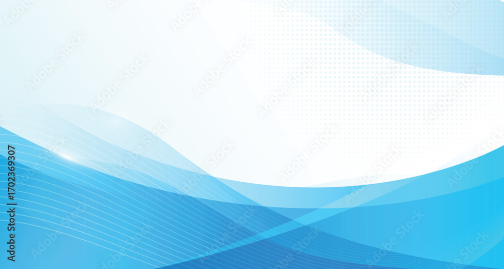 Obraz premium Gradient blue and white flowing wave business banner background. Template use for banner, cover, poster, wallpaper, design with space for text.