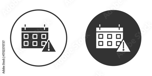 Calendar exclamation icon vector. simple design logo icons set