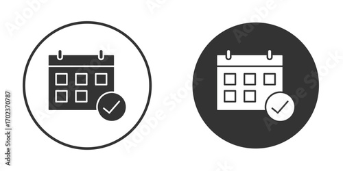 Calendar check icon vector. simple design logo icons set