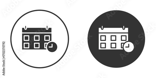 Calendar clock icon vector. simple design logo icons set