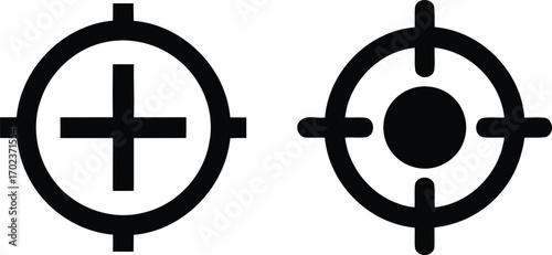 Two Different Target Illustrations Depicted in Black and White Creating a Dynamic Visual of Precision and Focus With Contrasting Styles