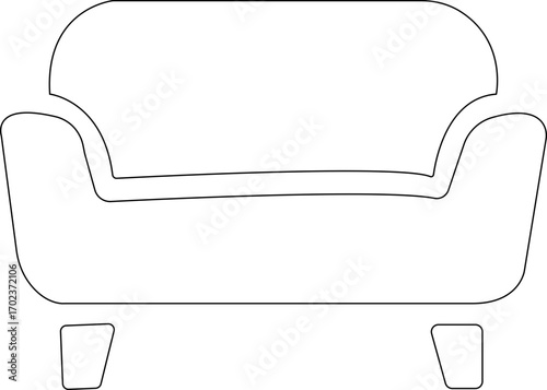 Minimalist Room Icons. Solid, filled icon set of minimalist room elements: bench, chair, floor lamp, low table, plant pot, framed. Editable stroke. Vector illustration. Living room icon.