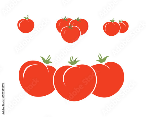 Red Tomato Logo – Fresh Organic Vegetable Emblem Vector Illustration