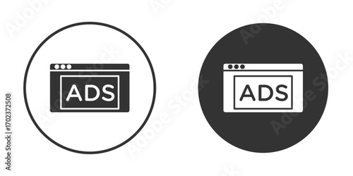 Ad icon vector. simple design logo icons set