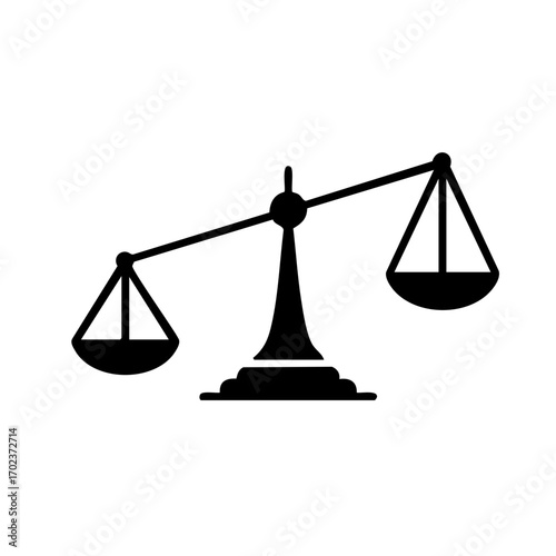 Unbalanced justice scale icon symbolizing inequality or disequilibrium