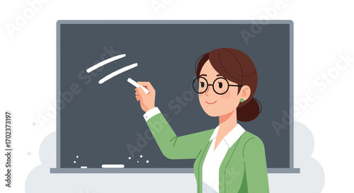 Educator Demonstrates, Explains, And Illustrates Concepts For Pupils In Classroom