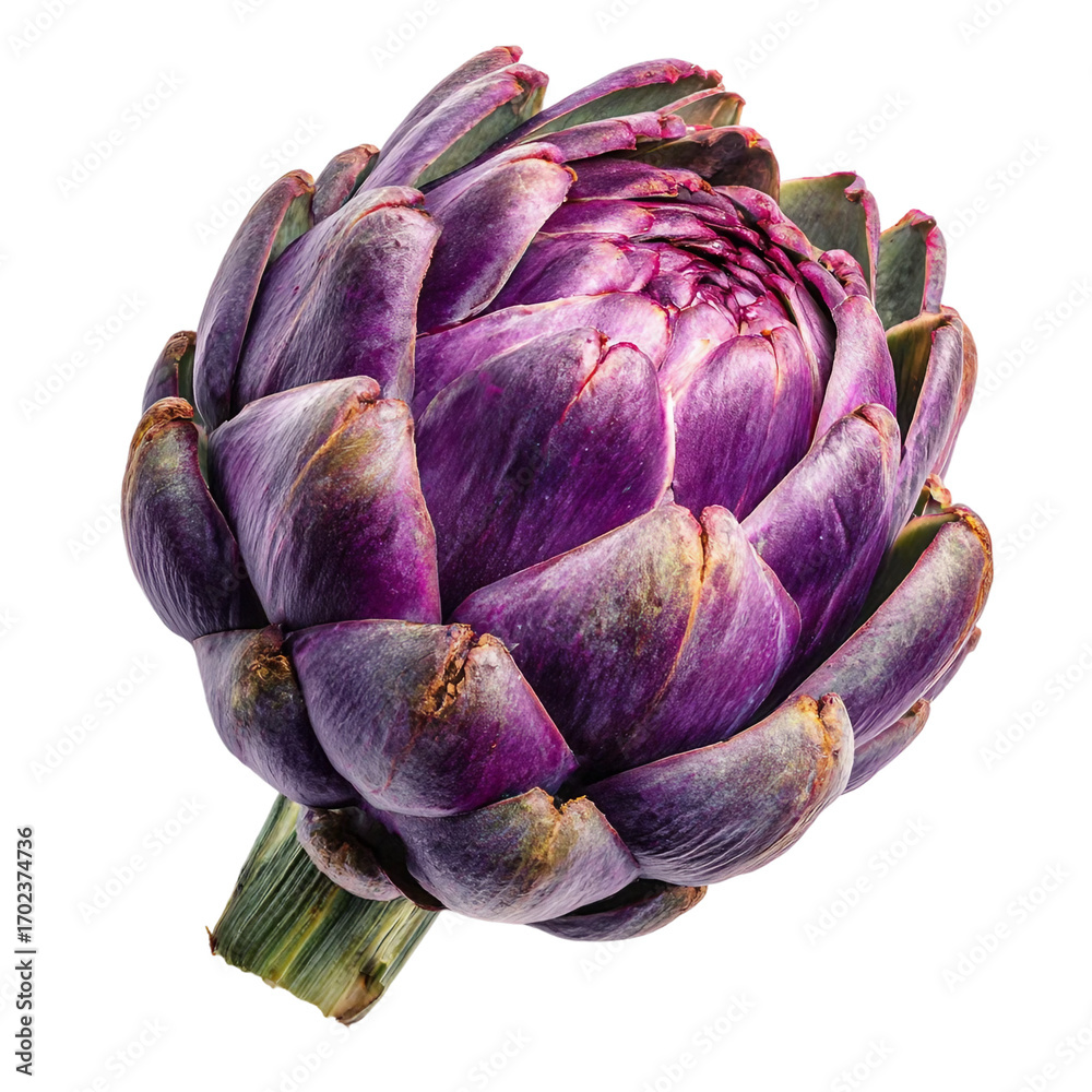 Obraz premium Fresh purple artichoke on a white background