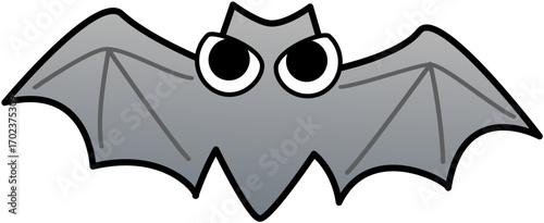 Cute Gray Bat Flying Halloween Icon