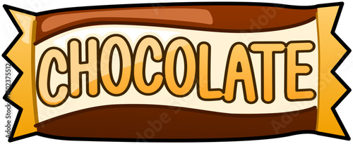 Chocolate Bar Wrapper Cute Cartoon Illustration