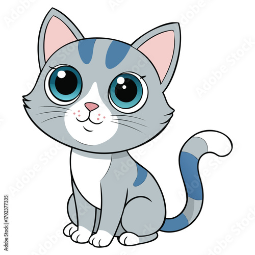 Adorable Charming Kitten Illustration