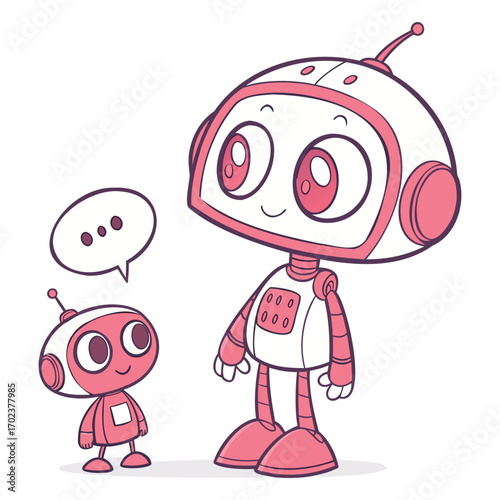 Chatbot Conversation with Tiny Robot Illustration