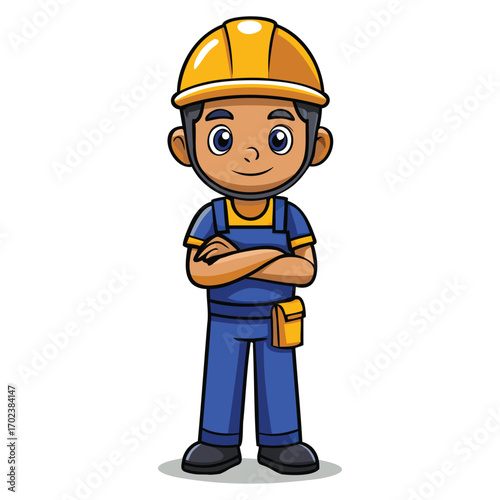 Hard Hat Construction Worker Illustration