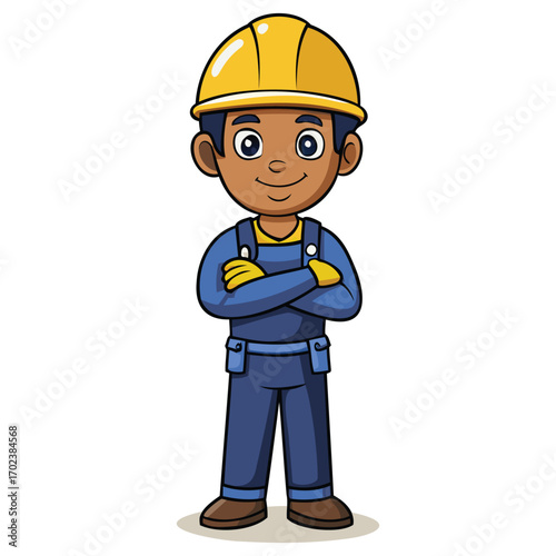 Hard Hat Construction Worker Illustration