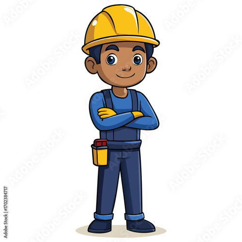 Hard Hat Construction Worker Illustration