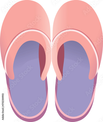Cozy pair of pink house slippers with soft purple insoles, perfect for comfort, home wear, and relaxing style.
