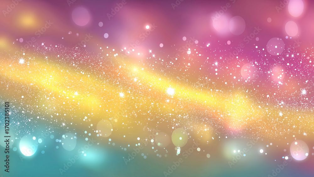 Fototapeta premium Rough Sparkling Purple Pink Gradient Sky with Shining Stars of Celebration and Hope 