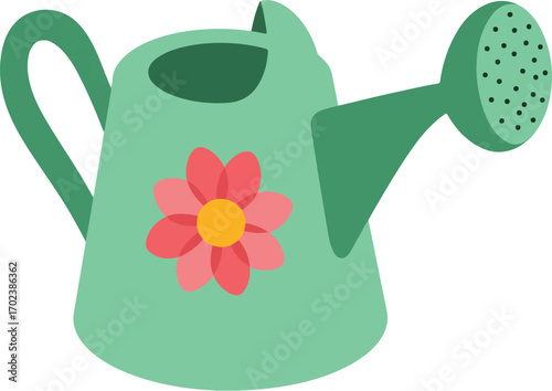 watering can with flowers