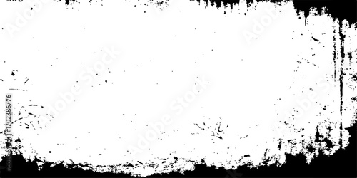 Abstract ink splat grunge texture background with a black paint splash border pattern and spatter illustration design