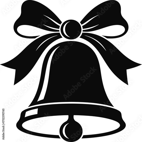 FESTIVE BELL LOGO WITH BOW DESIGN