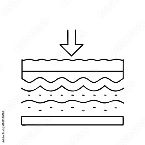 Skin layers diagram illustrating UV ray protection with sunscreen or sunblock