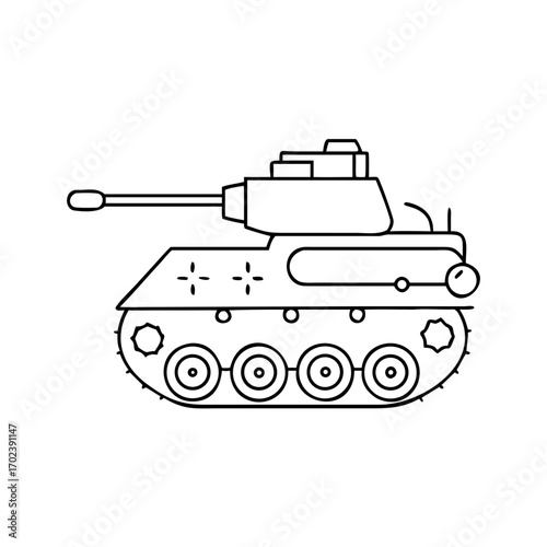 a military tank icon vector