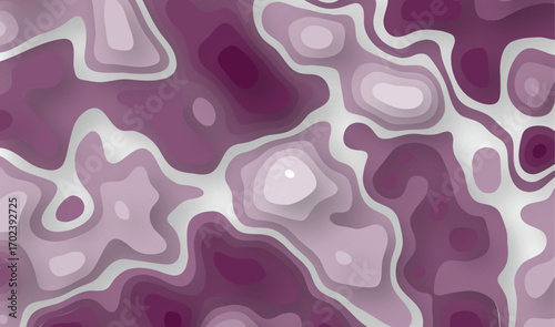 Abstract Purple Topographic Map Vector Illustration Background