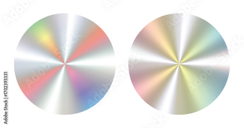 Abstract Holographic Background Radial Gradient Disc Vector Illustration