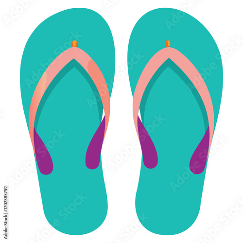 Summer Beach Flip Flops Illustration