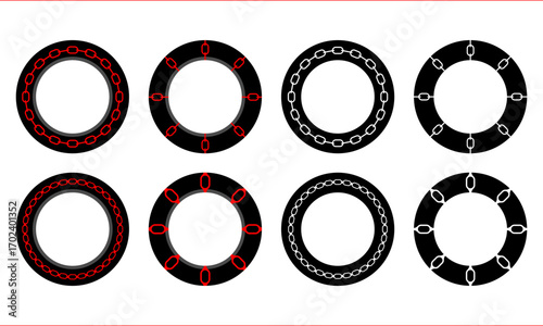 Snow chain icons for winter tires
