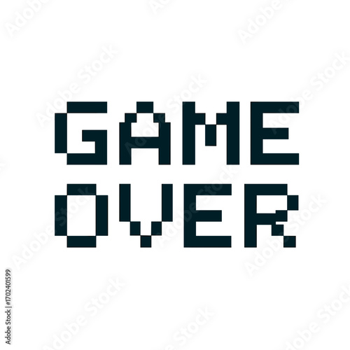 Pixelated "Game Over" Text Design, Retro Video Game Style Graphic Resource