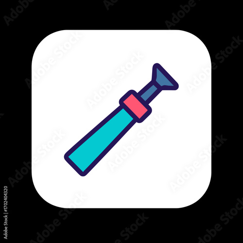 Stylized Blue and Pink Inhaler Illustration for Respiratory Health and Asthma Awareness