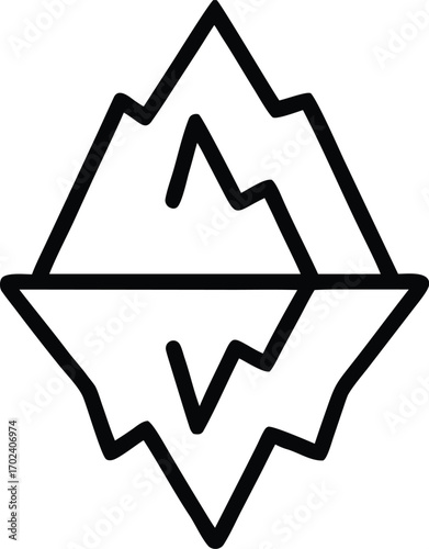 outline icon of iceberg vector illustration