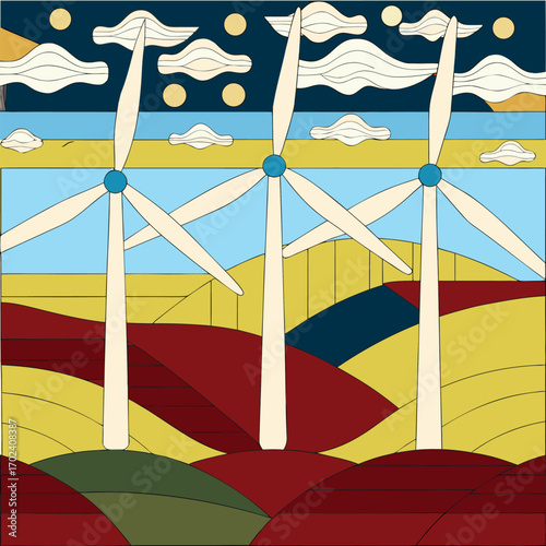 Vector illustration of a tropical beach resort with a red parasol, sun, and sea for a summer vacation