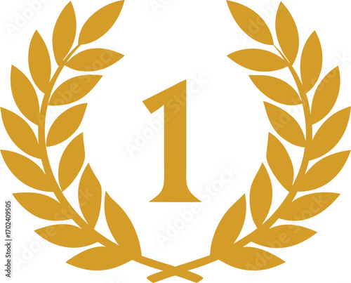  1st birthday gold laurel wreath vector