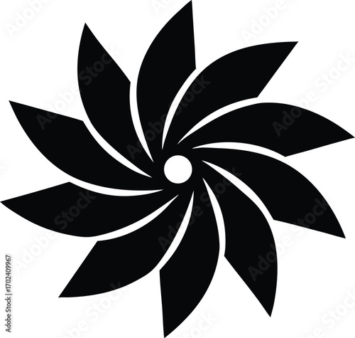  a pinwheel silhouette vector.