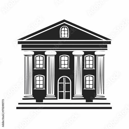 Courthouse Building Monochrome Style Classic Architecture Government Building Symbol Of Justice high quality professional