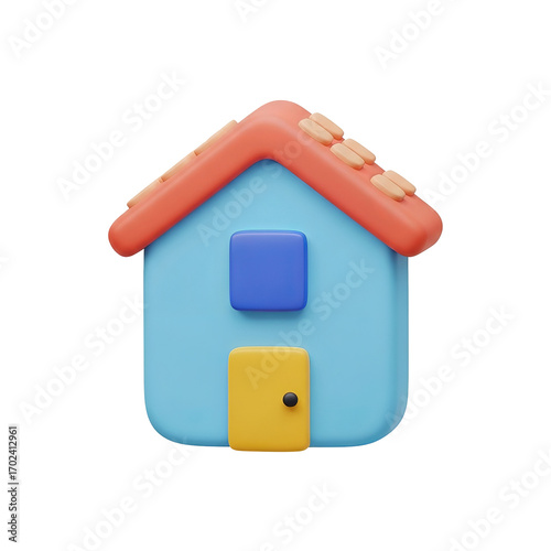 Cute home house building architecture residential real estate property cartoon illustration design graphic icon on transparent background