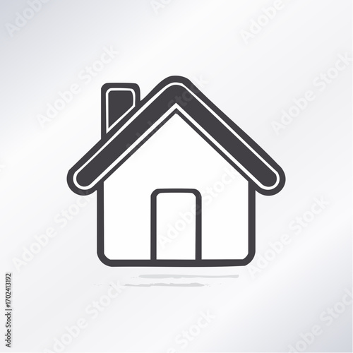 House Simple Line Drawing Single Story Home Residential Building Real Estate high quality professional